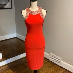 Embellished Red Dress